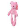 White pink long-eared rabbit soothing baby plush toy