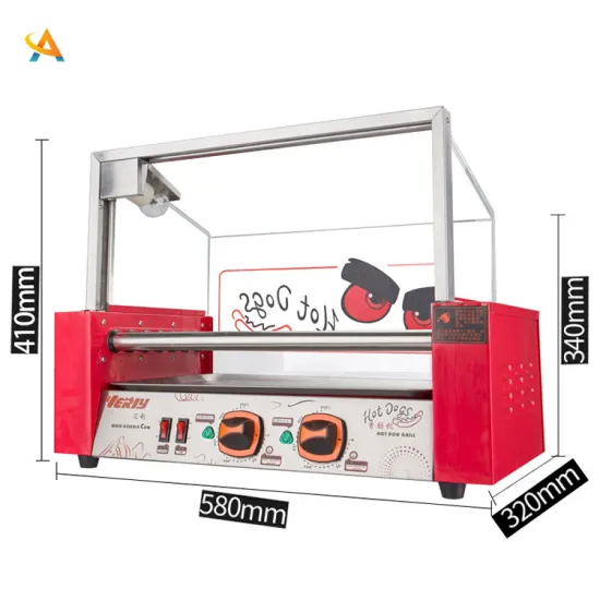 Red Electric Automatic Hot Dog Commercial Roller Snack Equipment
