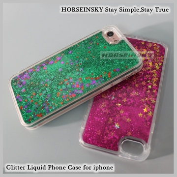 Bling Phone Case Hard PC Back Cover Glitter Liquid Phone Case for iphone