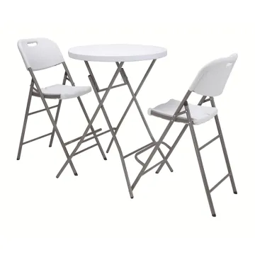 Portable Folding Plastic White Round Cocktail Table for Cheap Outdoor Events & Picnics