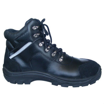 Black Baton Printee Buffalo Leather Shoe