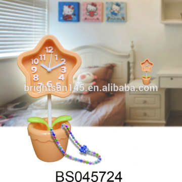 Promotional Gift Plastic Star Flower Design Unique Table Desk Clock