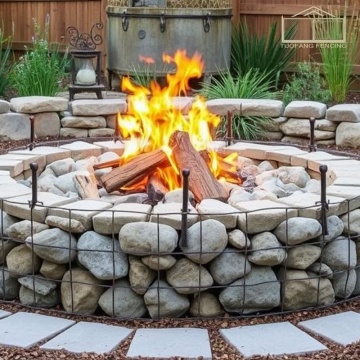 Элегантная стена из габионов для декоративного ландшафтного дизайна