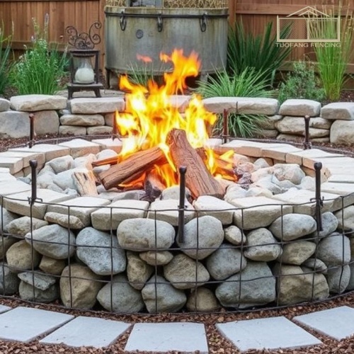 Элегантная стена из габионов для декоративного ландшафтного дизайна