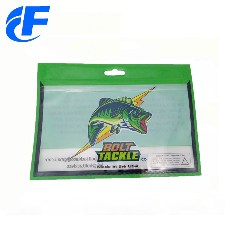 Impresión personalizada Ziplock pesca señuelos bolsas con ventana