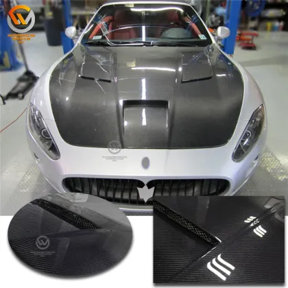 DMC Style Carbon Fiber Engine Hood Cover for Maserati GranTurismo Convertible Coupe 2008-2014