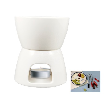 Custom Printed Ceramic Mini Ice Cream & Fondue Set with Forks