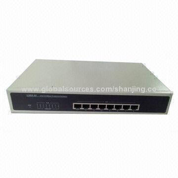 PoE Injector, 10/100Base-TX with 8-port PoE Switch