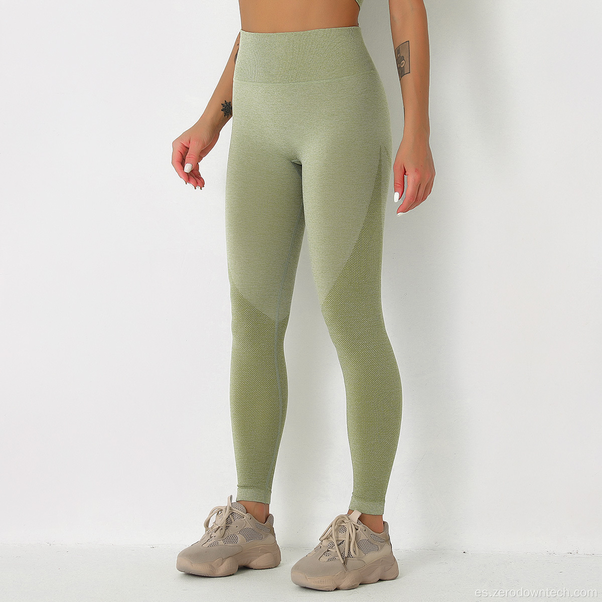 Caderas de melocotón de punto sin costuras europeas y americanas que absorben la humedad deportes fitness sexy hip yoga pantalones