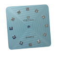 Square Shape Embossed Dial Applied Diamond Indexes