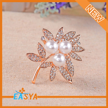 2015 heißen Verkauf Perle Strass Brosche für Unisex