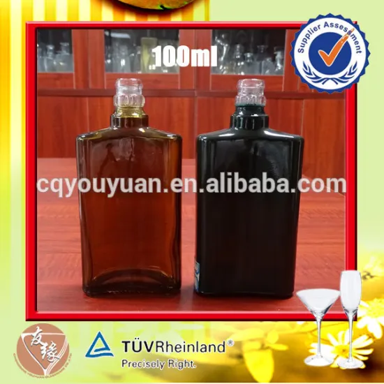 100ml small bottle amber and green glass bottle olive oil
