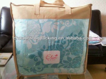 clear pvc and nonwoven packaging bag with zipper and handle