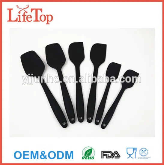 Heat Resistant 6-Piece Silicone Cooking Baking Utensils Spatula Set