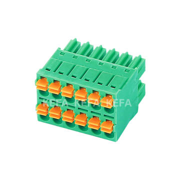 Supplier for KF2EDGKNH-3.5/3.81 mm Pitch 2-Pin 300V 8A Terminal Block with Green and Orange Plugs, 28-16 AWG