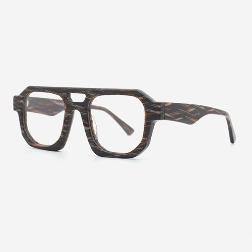 Square Double Bridge Acetate Male Optical Frames 23A3178