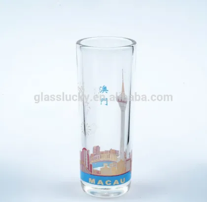 Glass shot glass rainbow cup
