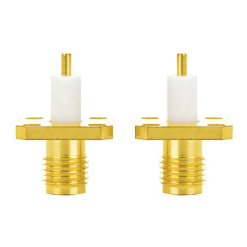Four-Hole Square Plate SMA-Female RF Connector Flange