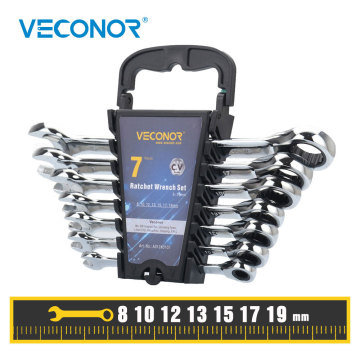 8-19mm Ratchet Wrench Spanner Set of Multitools Ratcheting Spanners A Set of Keys Wrench Hand Tool For Car Bicycle Repairing