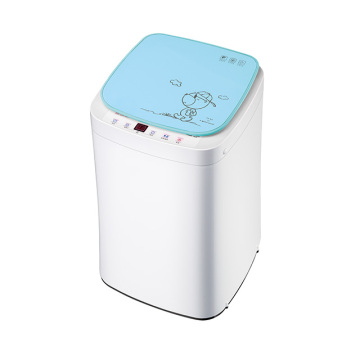 Blue Glass Cover 3KG Mini Fully Automatic Washing Machine