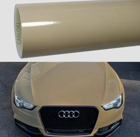 super gloss light yellow car vinyl wrap