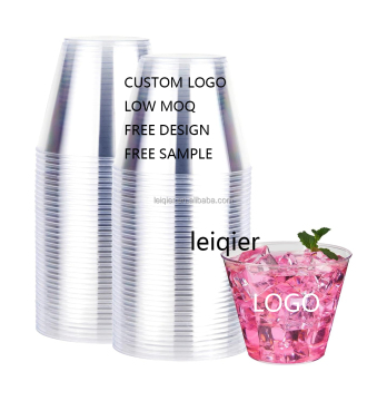 Clear Plastic Cups 9oz - Custom Logo Disposable Drinkware for Cold Drinks