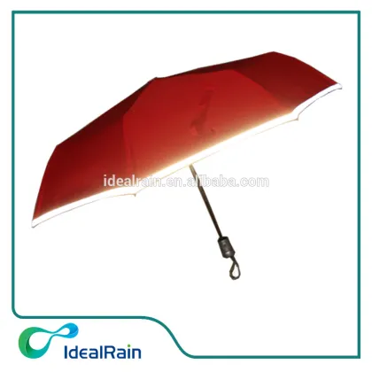 3 fold pongee material reflective umbrella