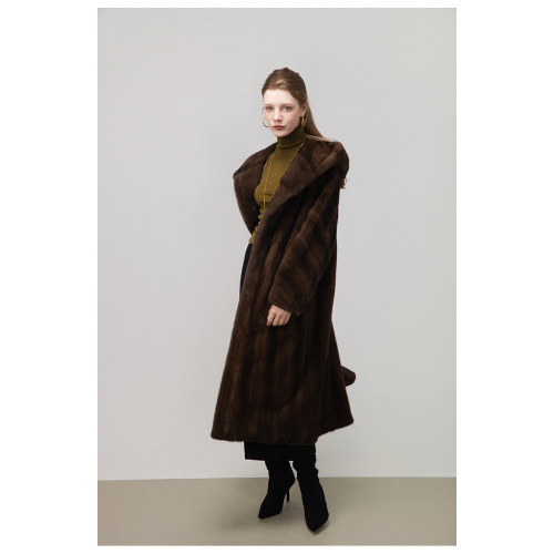 KC Fur Crown Series Cape Hat Long mink Coat