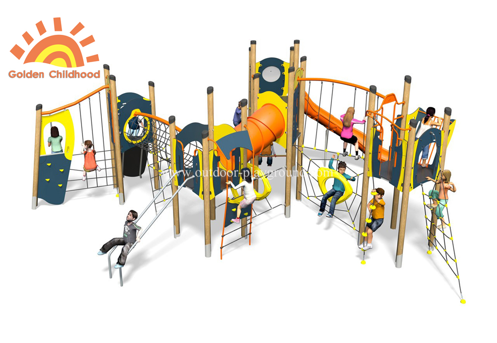 Hpl Outdoor Mutiplay Structure Playground Plastic Slide For Kids