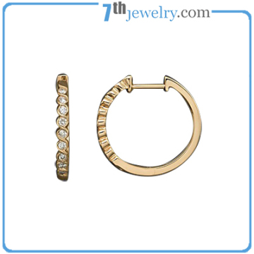 2014 fashion high quality made cheap diamond hoop earrings wholesale