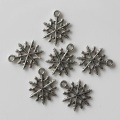 Wholesale 16mm Antique Christmas Snowflake Charms Pendant Fow Jewelry Bracelet Necklace Making Diy