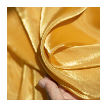 Golden Yellow Crystal Glossy Organza Dress Fabric