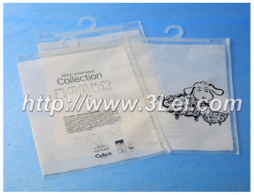 Plastic bag with hanger and slider,ziplock bag with hanger