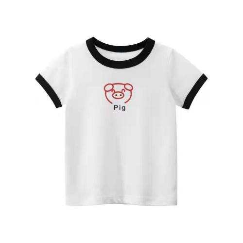 Camiseta infantil de manga corta con cabeza de animal