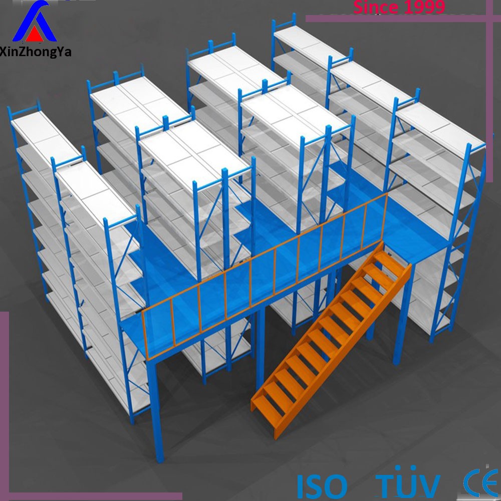 Blue Racking 3 Level Three-level Shelving Supported Mezzanine Racking Systems, High Quality ...