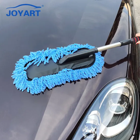 Extendable Handle Windshield Cleaner with Reusable Microfiber Pads for Car Windows