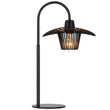 Industrial Bedside Table Lamp with Metal Cage