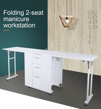 USA Free Shipping Folding Manicure Table Salon Furniture with Wheels