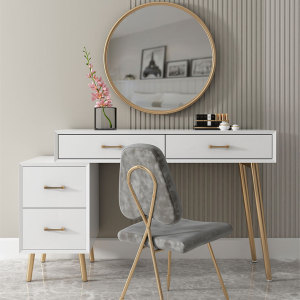 Wooden Vanity Set With Chair