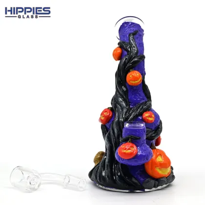 Hand Painted Dab Rigs with pumpkin ghost House