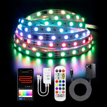 5M/10M RGBIC Smart LED Kit with Music Sync, App & Remote Control, USB 5V LED Strip Lights for Bedroom, TV, PC Backlight Ambient