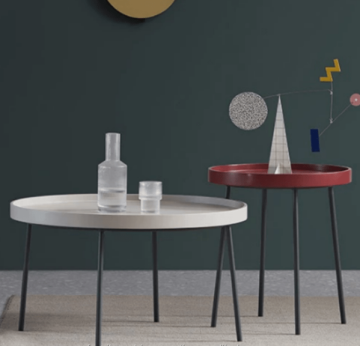 Simple Modern Round Coffee Table Metal leg