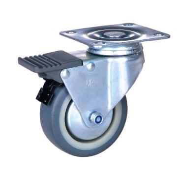 2 inch plate caster with lock TPE wheel