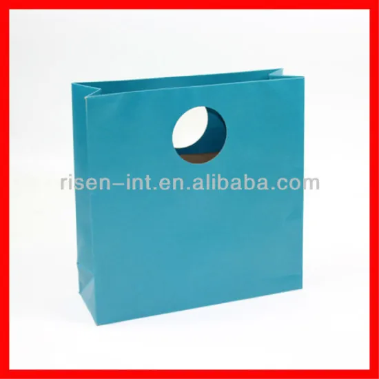 Die cut handle custom printing kraft paper gift packaging bags from factory