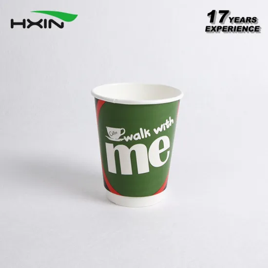 12oz Green color double wall disposable coffee paper cups