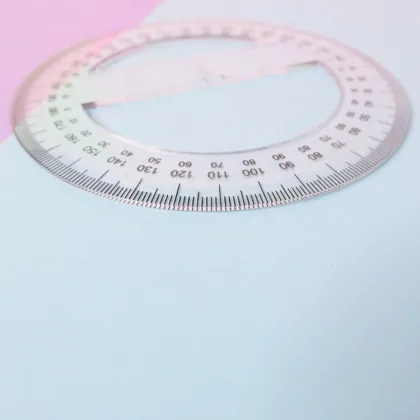 360 Degree Protractor Ruler Plastic PS Protractor Ruler