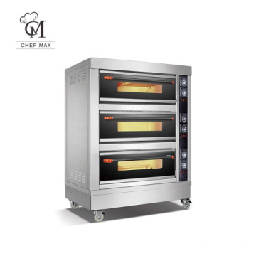Chefmax Industrial Tempered Glass Bread Pizza Food Baking Electric Deck Oven For Sale