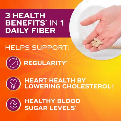 3-in-1 Fiber Capsules Plant Psyllium Husk Fiber Supplement