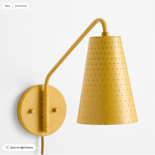 Purple Plug-In Metal Wall Sconce Light