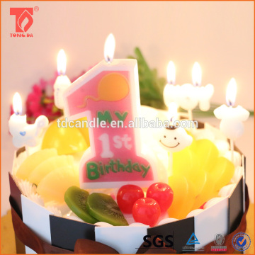 High Quality pink 1st birthday candle